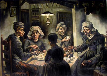 ヴィンセント・ヴァン・ゴッホ Painting - ポテトを食べる人たち グレーのヴィンセント・ファン・ゴッホ